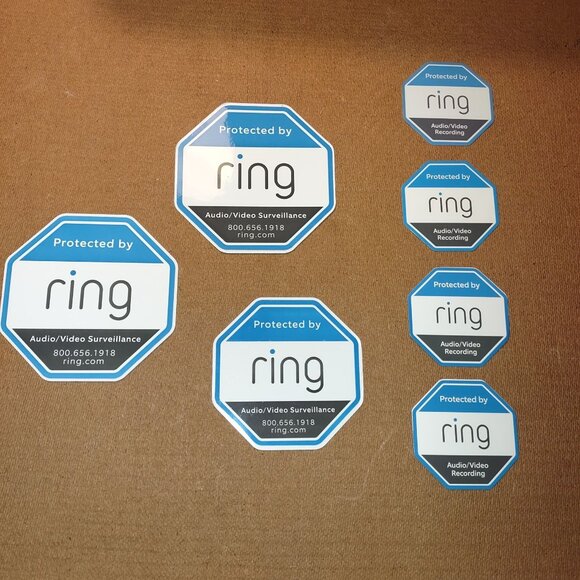 Protected By Ring Security Surveillance Stickers Decals Set For Windows & Doors - Picture 3 of 3